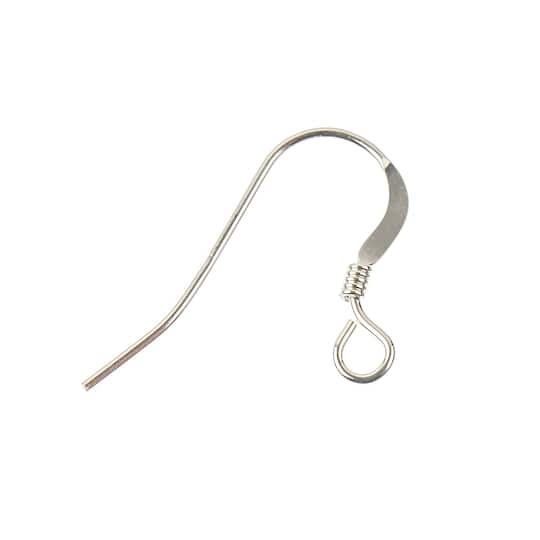 12mm Sterling Silver Fish Hook Ear Wires, 2ct. by Bead Landing™
